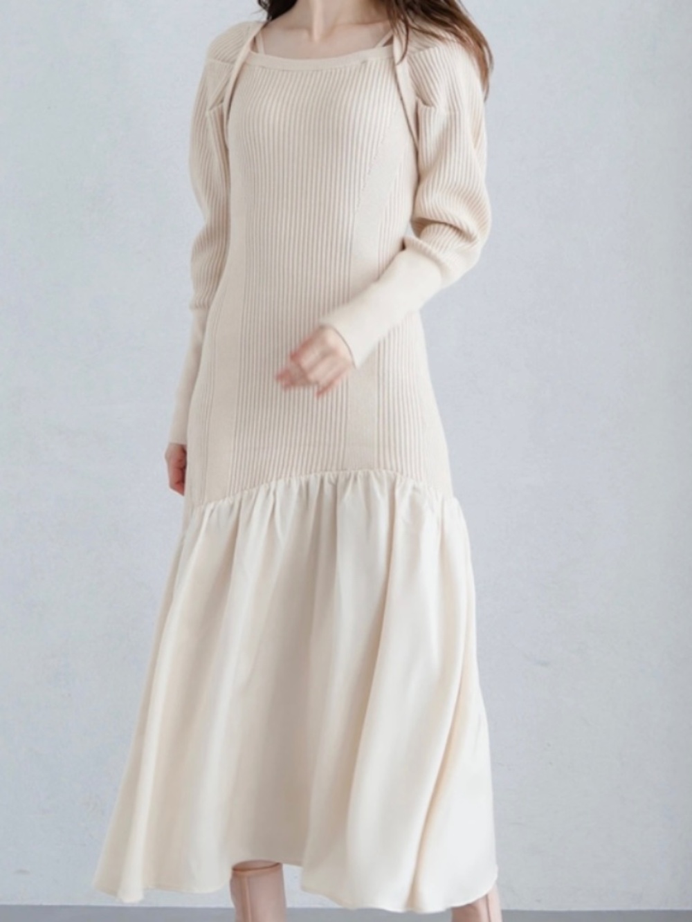 Ladymade Beige Maxi Dress – Japanese Brand